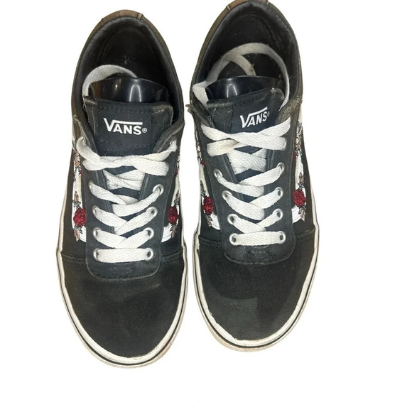 Vans Ward Low Top Floral Embroidery Youth Skate Shoes/Sneakers - Missy Size 2.0 - Picture 2 of 9